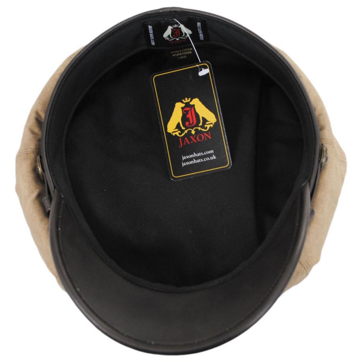 Jaxon Hats | Rebel Wax Cotton Blend Motorcycle Cap | 170202 | under | KHAKI