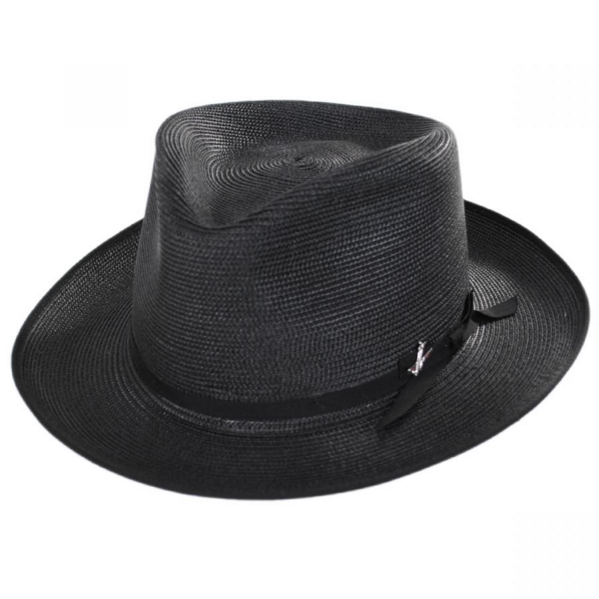 Stetson | Stratoliner Milan Straw Fedora Hat | 126908 | lead | BLACK