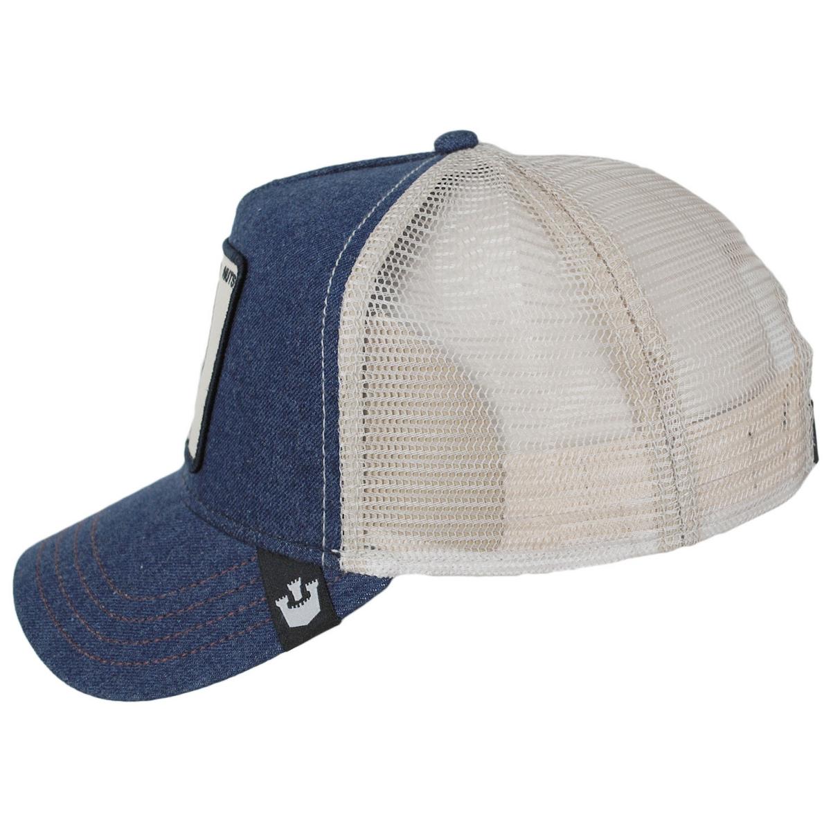 Goorin Bros | Squirrel Nuts Mesh Trucker Snapback Baseball Cap | 200491 | profile | DENIM