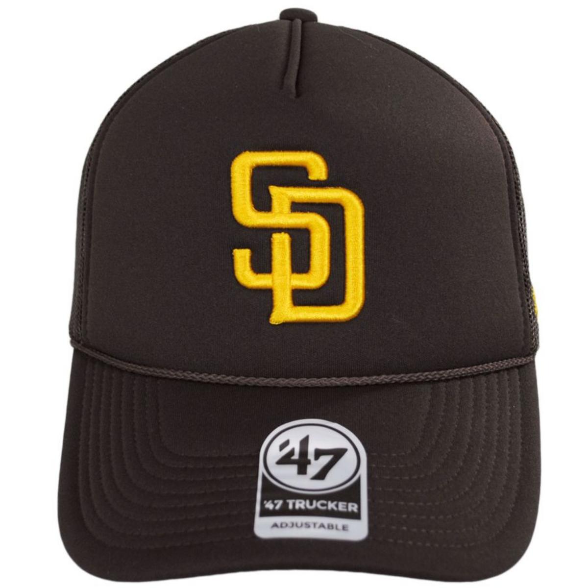 47 Brand | San Diego Padres MLB Foam Mesh Trucker Snapback Baseball Cap | 203006 | front | BROWN