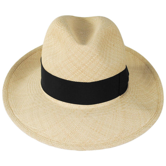 Borsalino | Quito Largo Panama Straw Fedora Hat | 126003 | front | NATURAL
