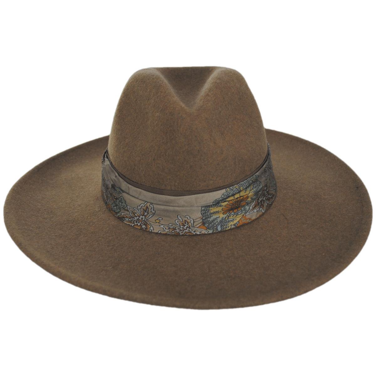 Scala | Rocca Wool Felt Fedora Hat | 123447 | front | TOBACCO