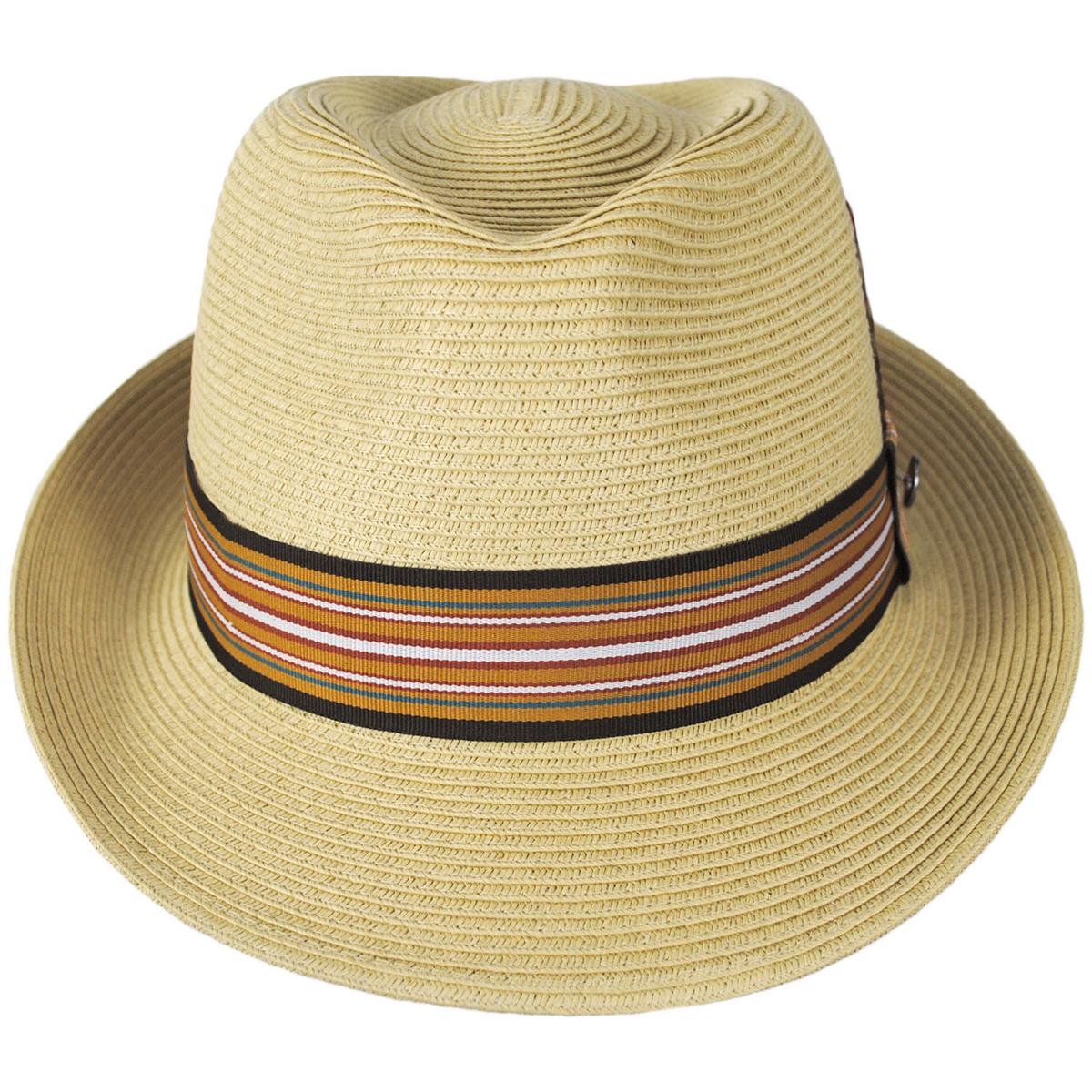 Jaxon Hats | Wholesale Ridley Toyo Straw Trilby Fedora Hat B2B Pre-Pack | B2B129000 | front | NATURAL