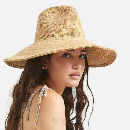 BRIXTON HATS | Helena Raffia Straw Fedora Hat | 104064 | lsfone | TAN