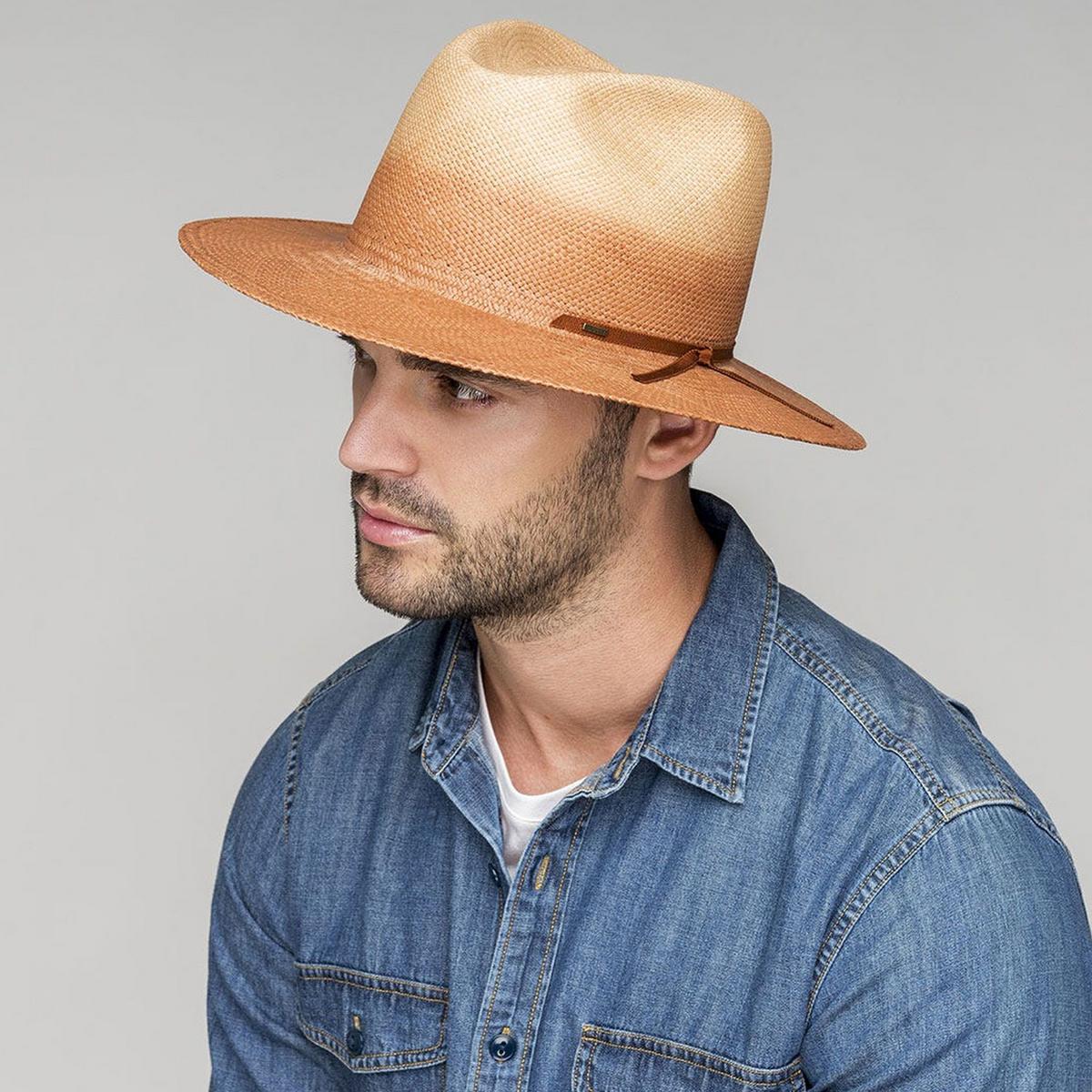 Bailey 1922 | Rask Gradient Panama Straw Fedora Hat | 127760 | lsmone | SUNSET