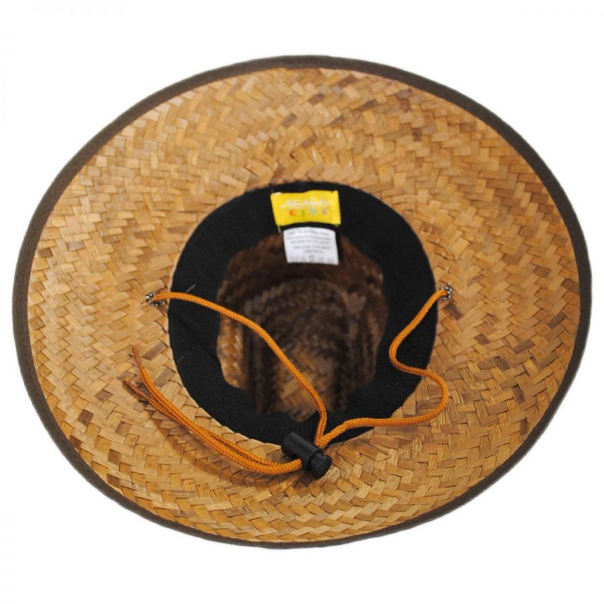 Scala | Kid's Costa Brava Palm Straw Lifeguard Hat | 505013 | under | COCOA