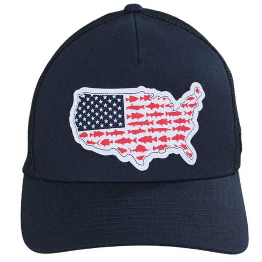 Columbia Sportswear | PFG Statetriot Mesh Flexfit Fitted Baseball Cap | 400162 | front | COLLEGIATE NAVY