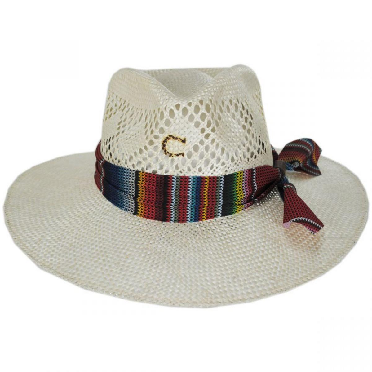 Charlie 1 Horse | Fiesta Sisal Straw Fedora Hat | 101661 | front | NATURAL