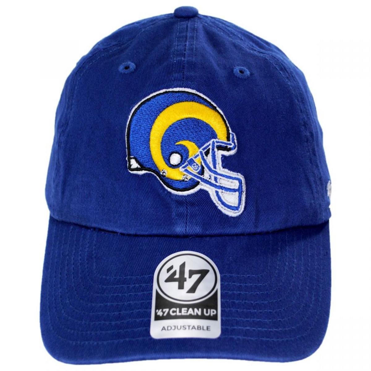 47 Brand | Los Angeles Rams NFL Clean Up Strapback Baseball Cap Dad Hat | 203582 | front | ROYAL