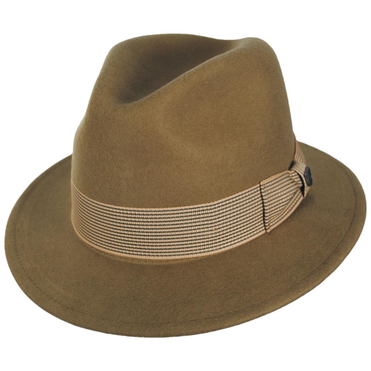 BRIXTON HATS | Roma Wool Felt Fedora Hat | 135664 | lead | DUNE