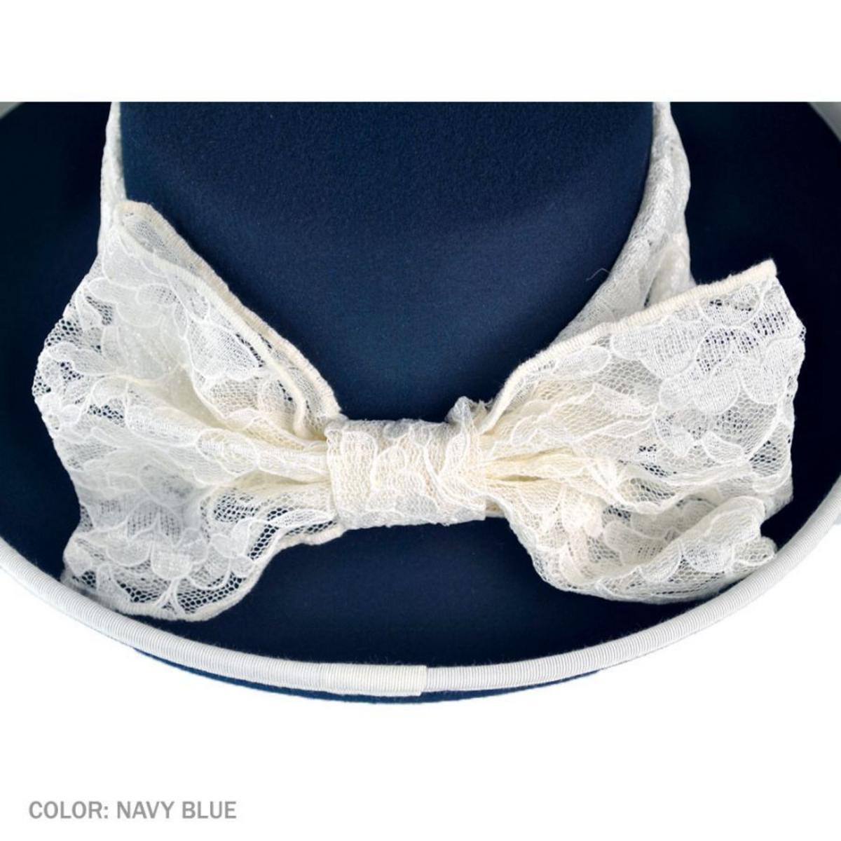 Bollman Hat Company | Heritage Collection 1900s Gibson Girl Wool Felt Hat | 123287 | under | NAVY BLUE