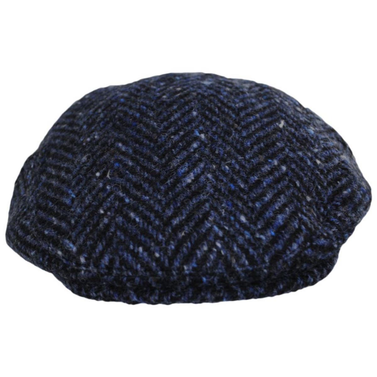 Jaxon & James | Dunmore Donegal Tweed Wool Ivy Cap | 170015 | front | NAVY/BLACK