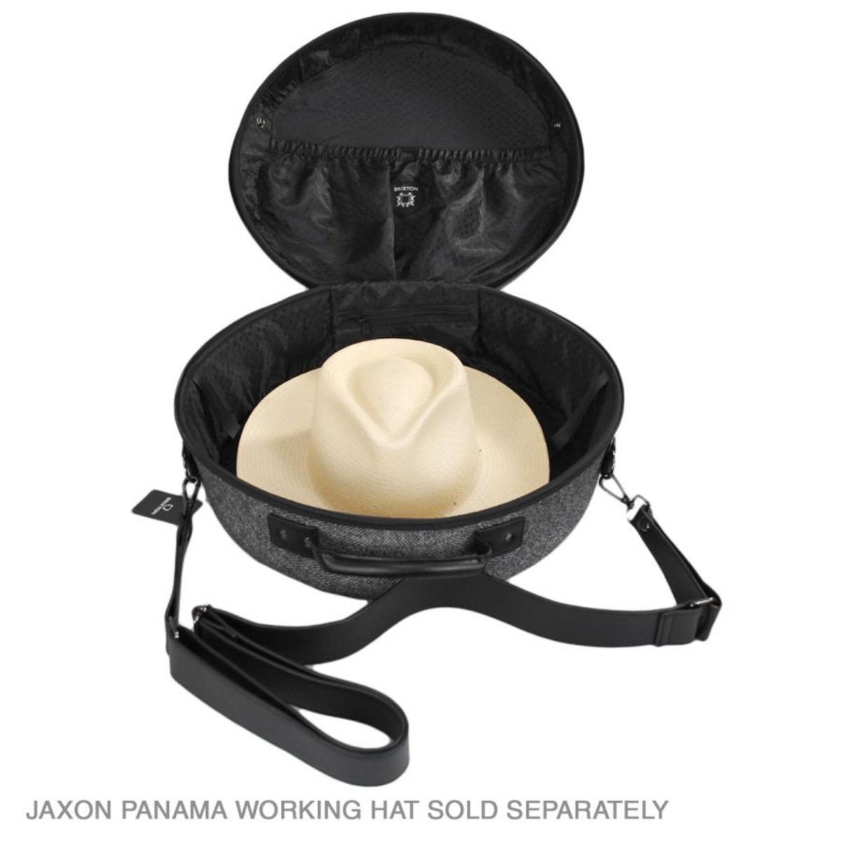 BRIXTON HATS | Done Proper Fedora Hat Travel Case | 601099 | profile | GREY/BLACK