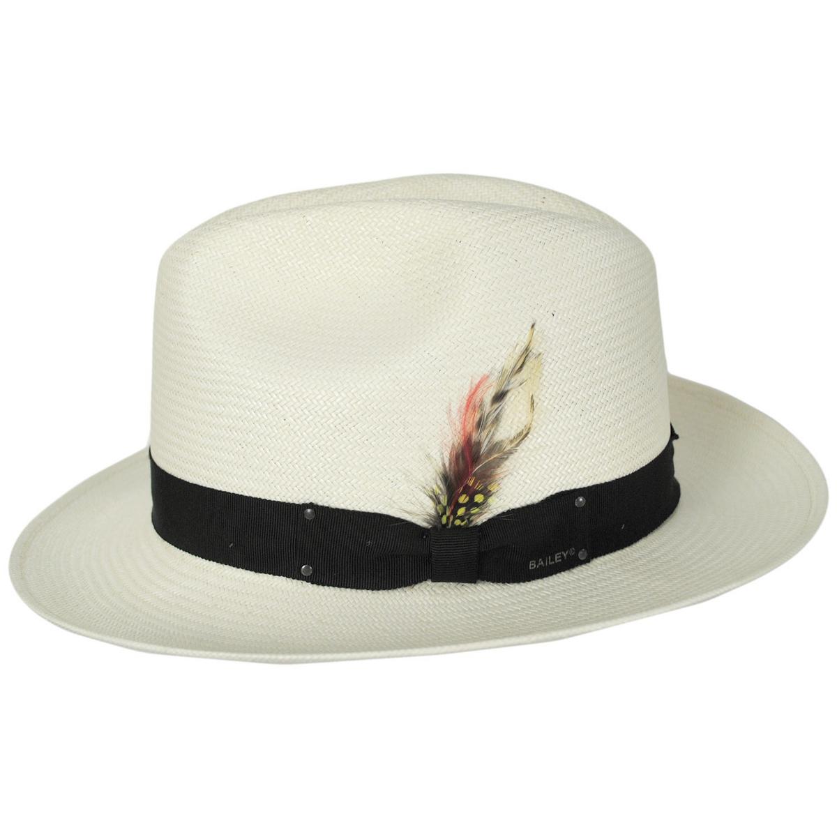 Bailey 1922 | Hanson Shantung LiteStraw Fedora Hat | 127823 | profile | NATURAL/BLACK