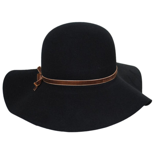 sur la tete | Vintage Wool Felt Floppy Hat | 125512 | front | BLACK