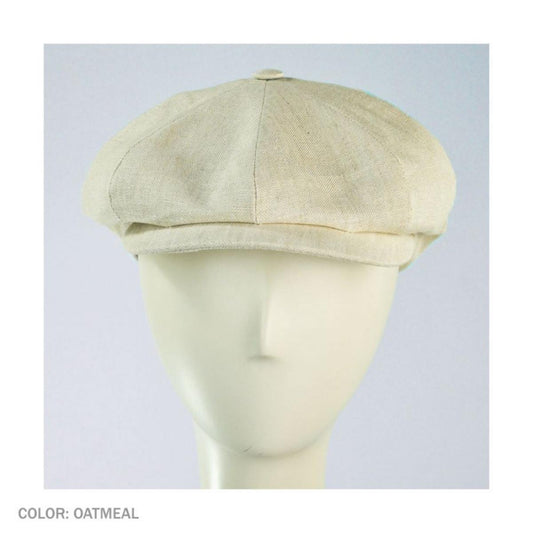 City Sport Caps | Linen Newsboy Cap | 175040 | front | OATMEAL