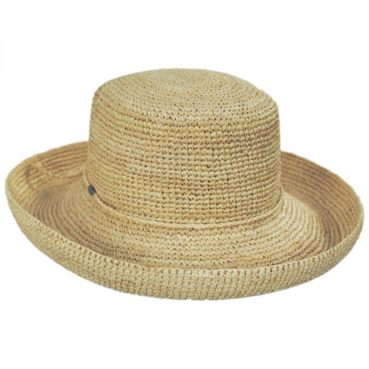Crocheted Raffia Straw Boater Hat Petite – Village Hat Shop