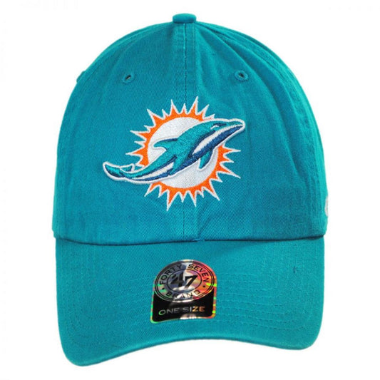 47 Brand | Miami Dolphins NFL Clean Up Strapback Baseball Cap Dad Hat | 203870 | front | AQUA