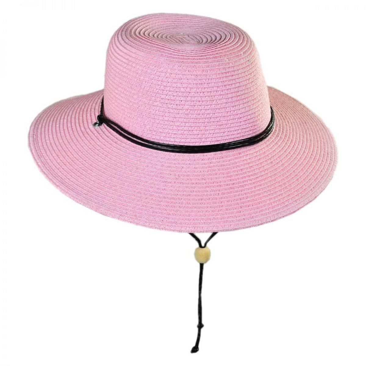San Diego Hat Company | Kid's Chincord Toyo Straw Sun Hat | 505302 | front | LIGHT PINK