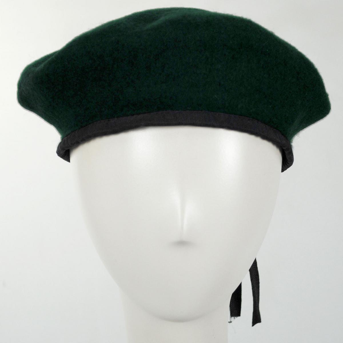 Village Hat Shop | Wool Military Beret | 152540 | front | DARK GREEN