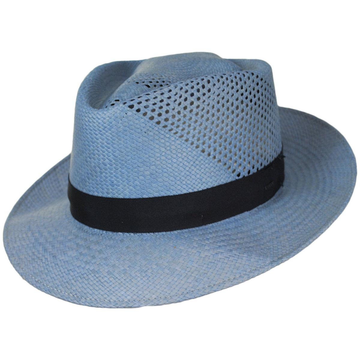 Bailey 1922 | Hurtle Panama Straw Fedora Hat | 127737 | lead | ELEMENTAL BLUE