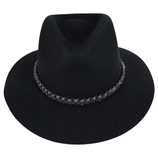 BRIXTON HATS | Messer Wool Felt Western Fedora | 135653 | front | BLACK