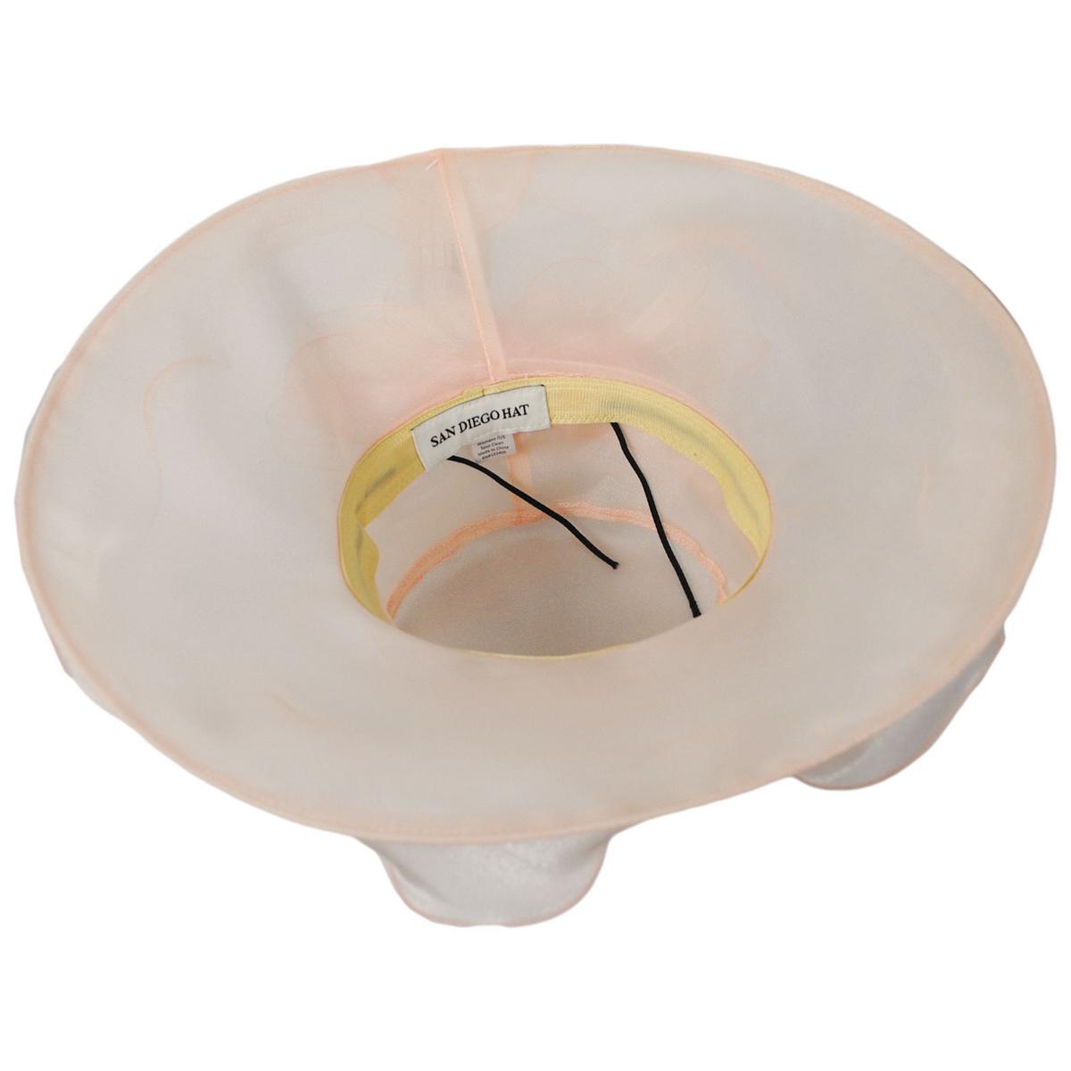 San Diego Hat Company | Organza Pearl Boater Dress Hat | 121052 | under | LIGHT PALE PINK