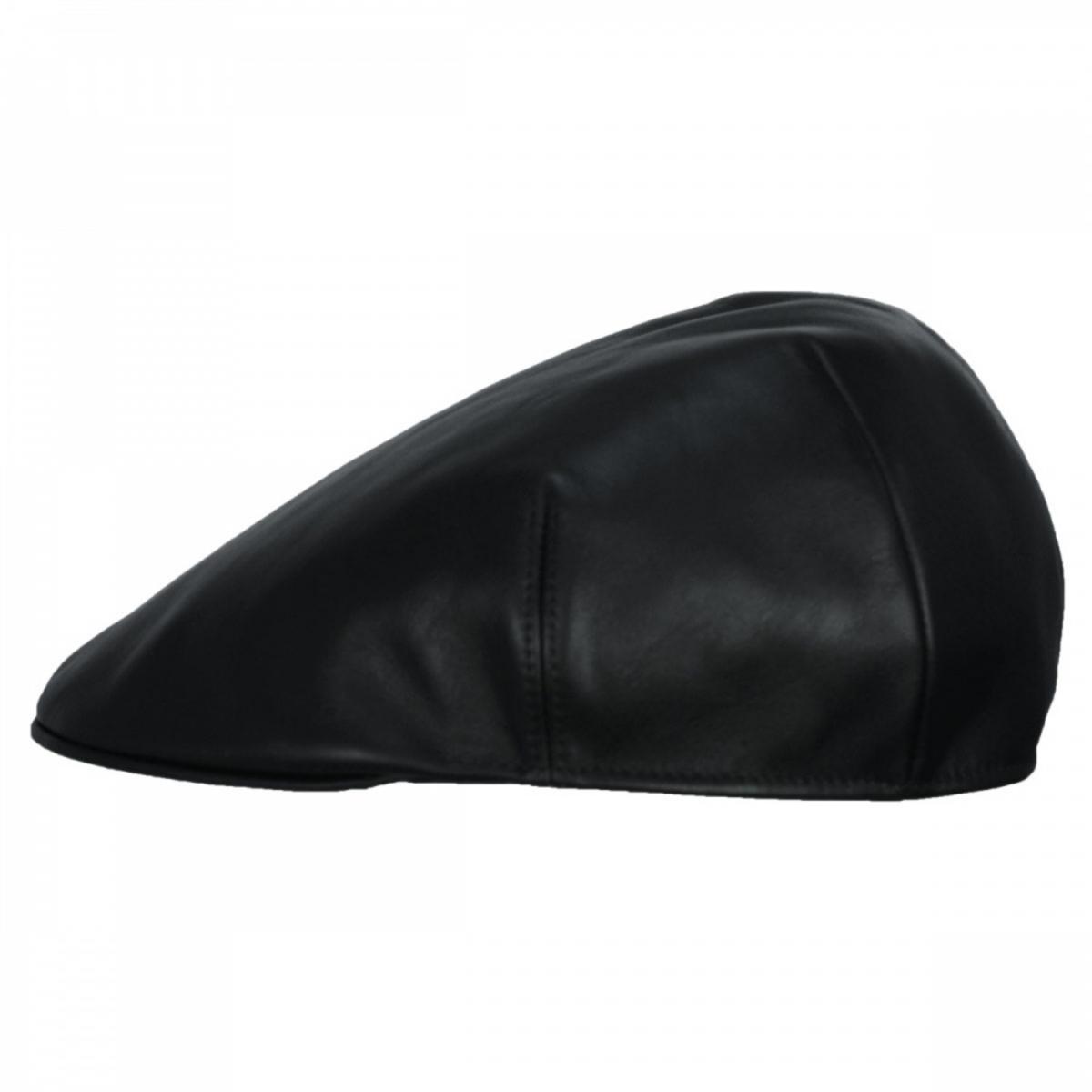 Stefeno Hats | Lambskin Luxe Ascot Cap | 171503 | profile | BLACK