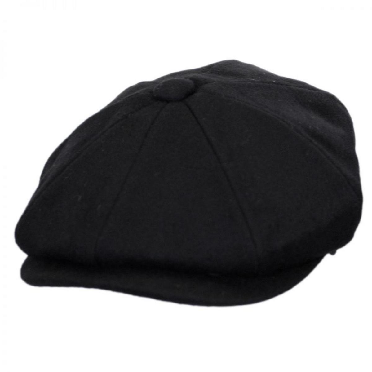Jaxon Hats | Pure Wool Newsboy Cap | 167767 | lead | BLACK
