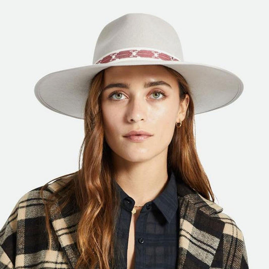 BRIXTON HATS | Jo Wool Felt Jacquard Rancher Fedora Hat - FINAL SALE | 123929HO22 | lsfone | BEIGE