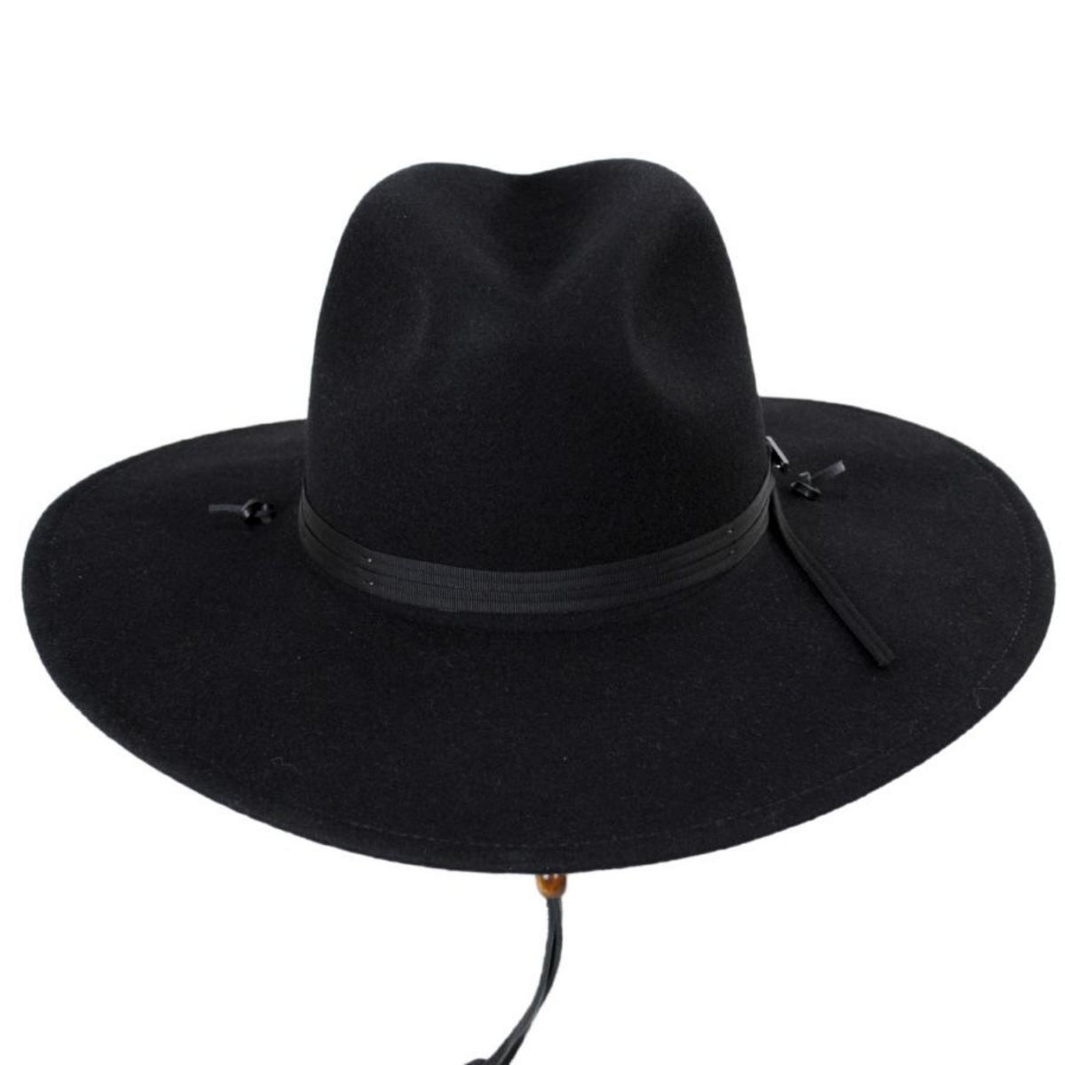 Stetson | Holden Crushable Wool Felt Aussie Hat | 130724 | front | BLACK
