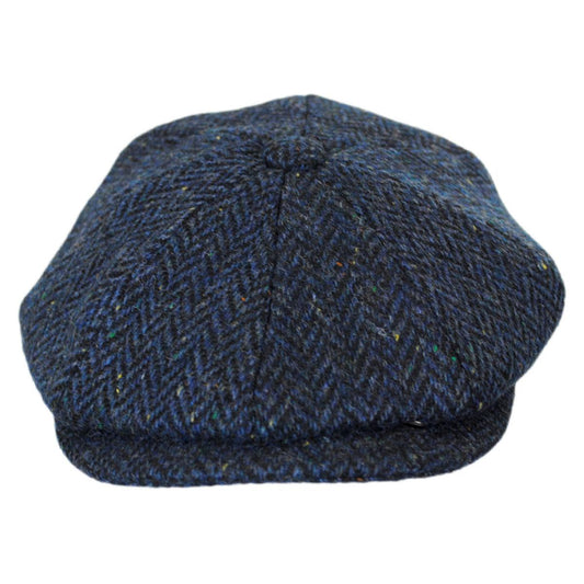 Jaxon Hats | Wholesale Cambridge Herringbone Wool Newsboy Cap B2B Pre-Pack | B2B167778 | front | NAVY BLUE