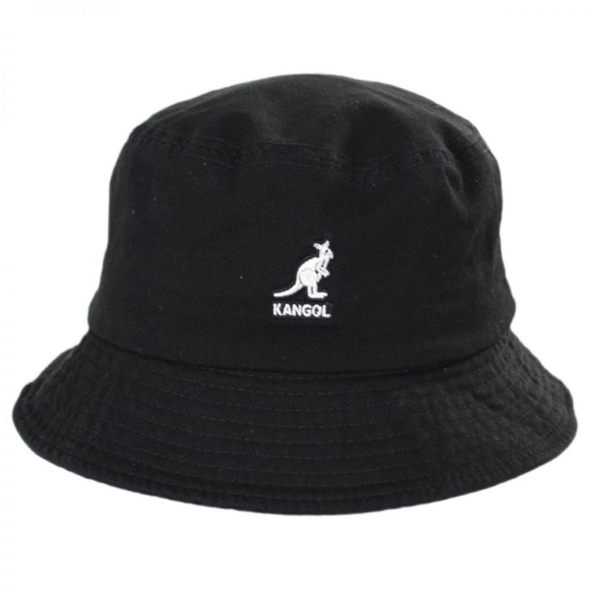 Kangol | Washed Cotton Bucket Hat | 185701 | front | BLACK