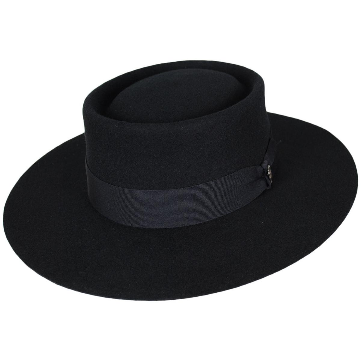 Bigalli | Navarra Wool Felt Gaucho Hat | 131438 | lead | BLACK