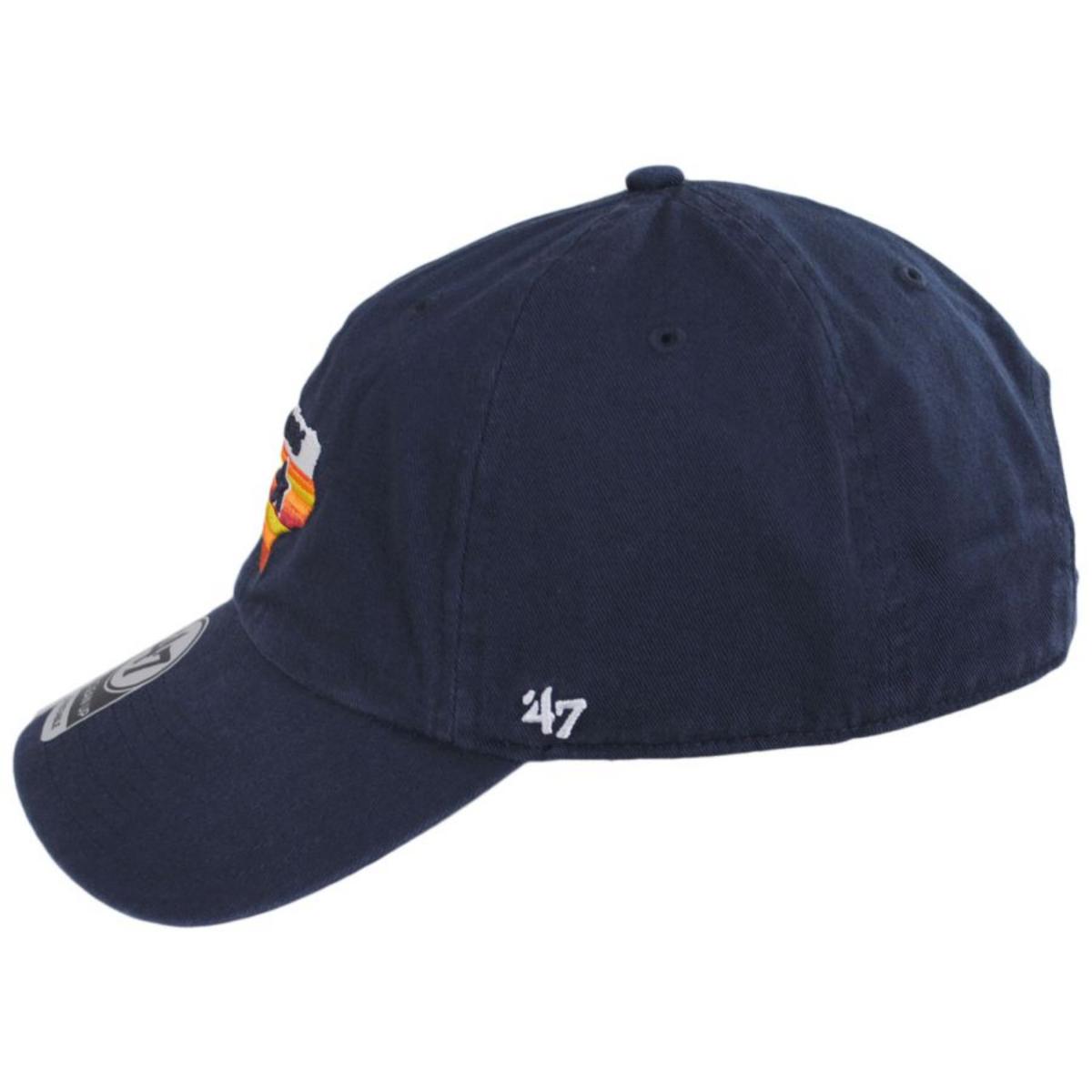 47 Brand | Houston Astros MLB Clean Up Strapback Baseball Cap Dad Hat | 203411 | profile | NAVY/RED
