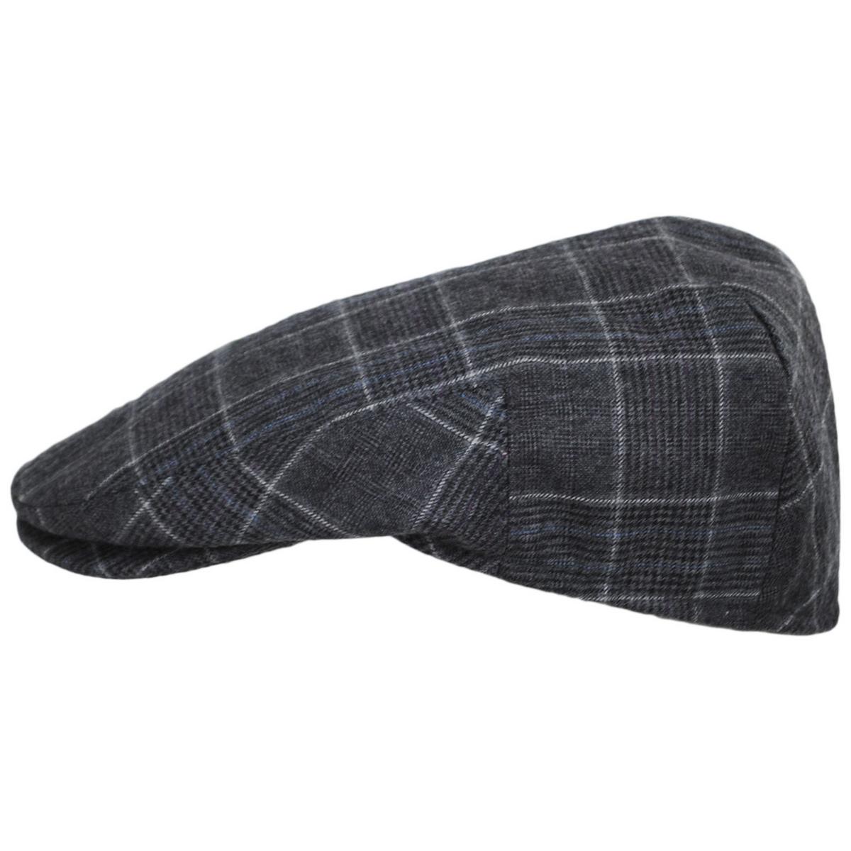 Baskerville Hat Company | Wholesale Aldwych Wool Glenplaid Ivy Cap B2B Pre-Pack | B2B167668 | profile | CHARCOAL