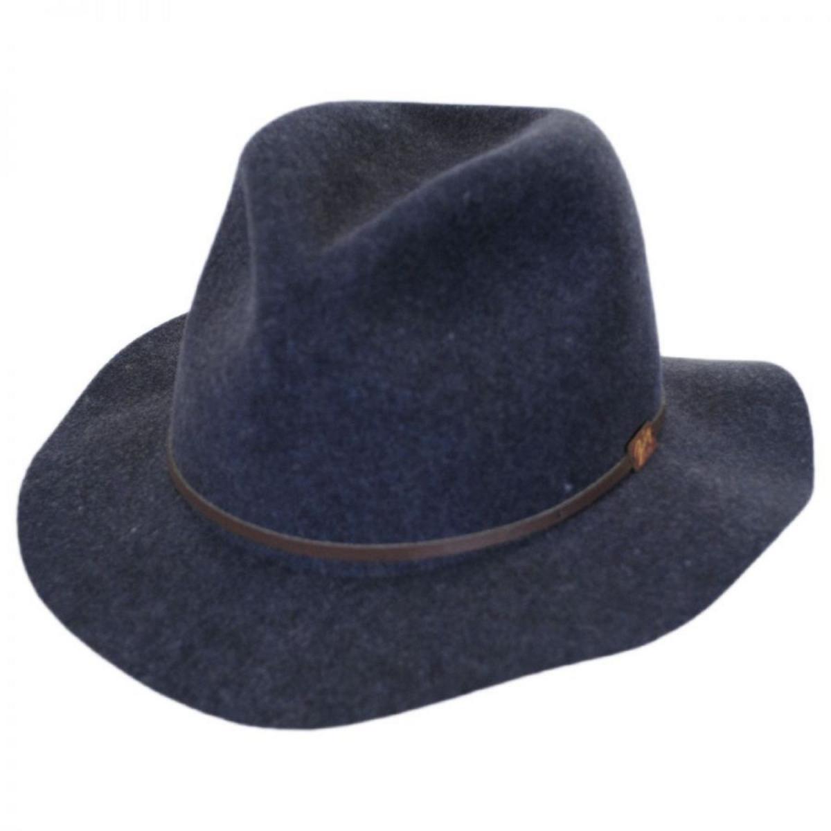 Bailey 1922 | Jackman Rollable Wool LiteFelt Fedora Hat | 130074 | lead | NAVY