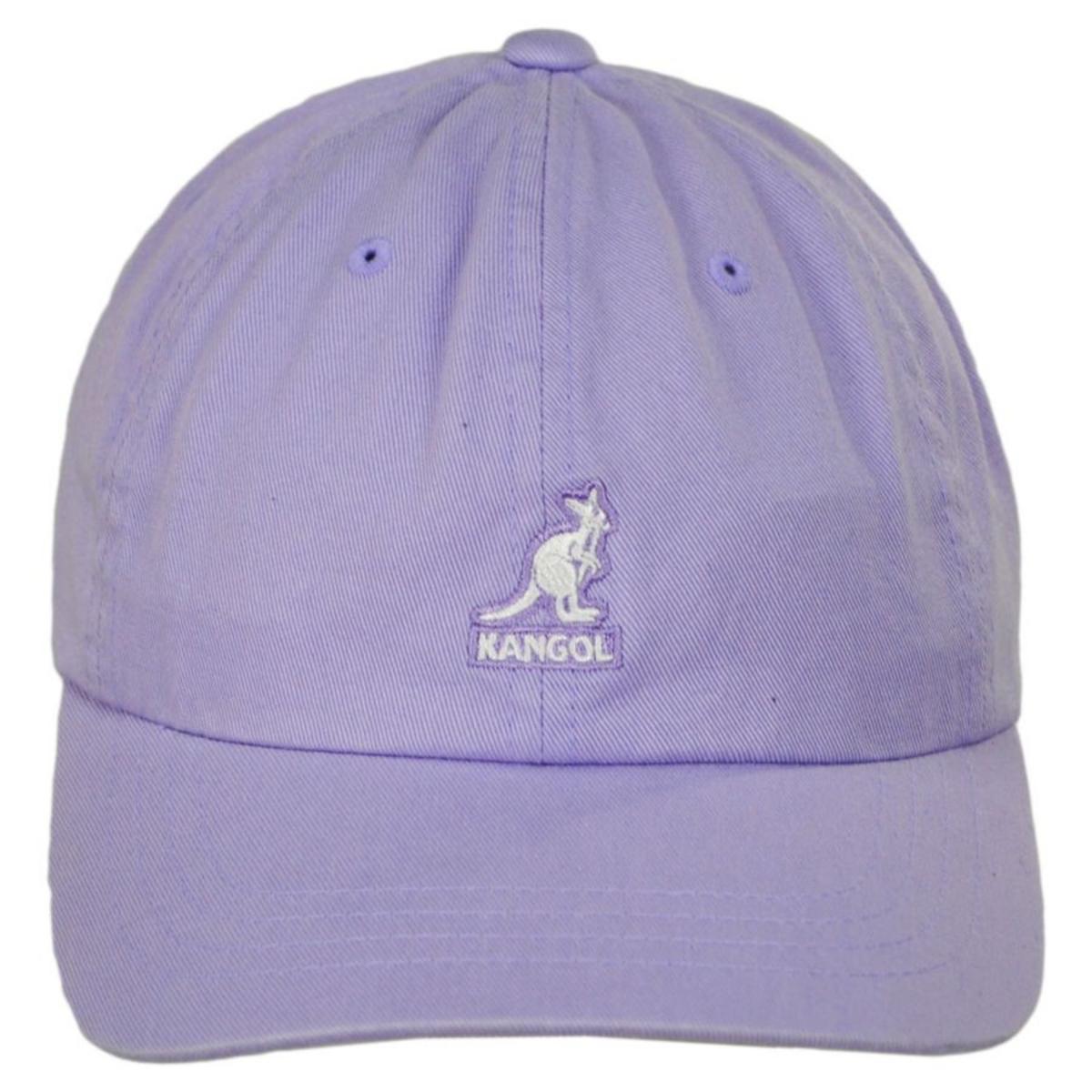 Kangol | Washed Cotton Strapback Baseball Cap Dad Hat - Fashion Colors | 201173A | front | ICED LILAC