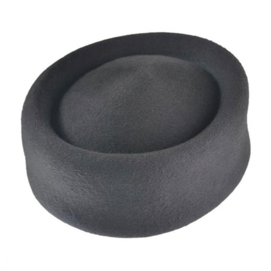 Bollman Hat Company | Heritage Collection 1960s Jackie Wool Felt Pillbox Hat | 123293 | lead | PINSTRIPE GREY