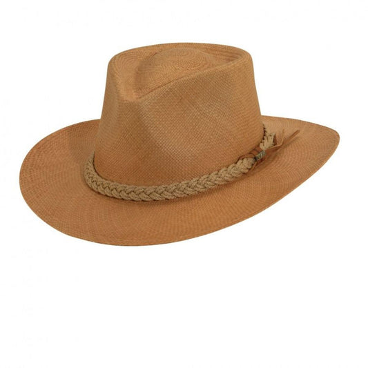 Scala | Braided Band Panama Straw Outback Hat | 126149 | lead | PUTTY