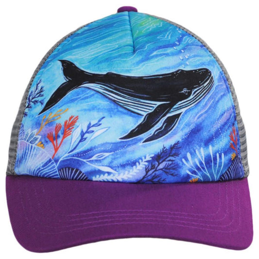 Sunday Afternoons | Kid's Whale Trucker Snapback Baseball Cap | 401273 | front | WHALE