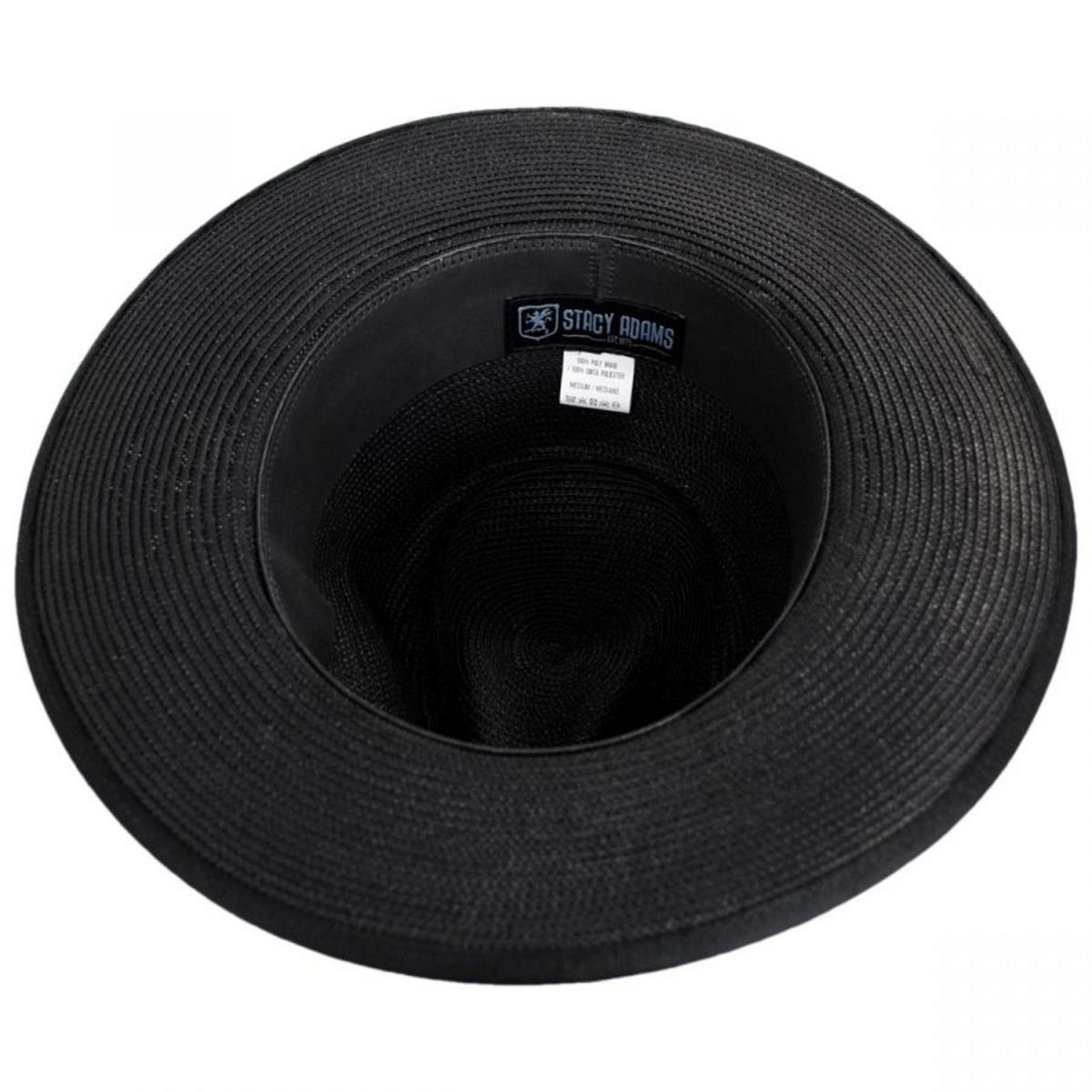 Stacy Adams | Max Braided Fedora Hat | 126253 | under | BLACK