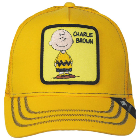 Peanuts | Charlie Mesh Trucker Snapback Baseball Cap | 201305 | front | YELLOW