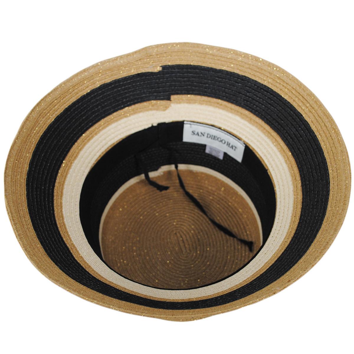 San Diego Hat Company | Las Palmas Striped Toyo Straw Bucket Hat | 103676 | under | BLACK STRIPE