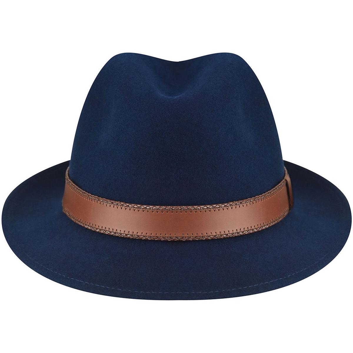 Bailey 1922 | Perry Lanolux Wool Felt Fedora Hat | 130057 | front | NAVY