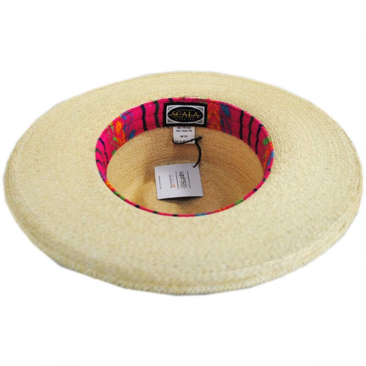 Scala | Justicia Palm Leaf Straw Fedora Hat | 101376 | under | NATURAL