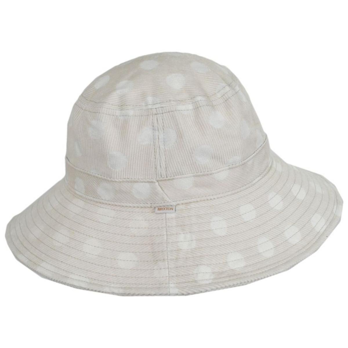BRIXTON HATS | Dylan Cotton Blend Polka Dot Bucket Hat | 185532BP | profile | BEIGE