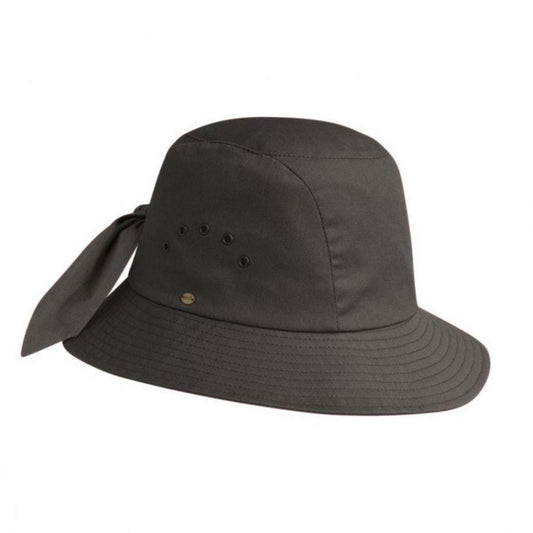 Betmar | Knotted Cotton Cloche Hat | 106043 | lead | BLACK