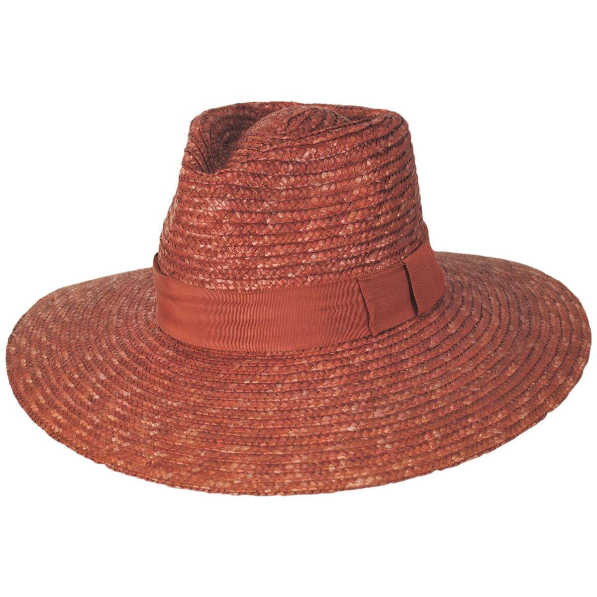 BRIXTON HATS | Joanna Wheat Straw Fedora Hat - Phoenix Orange