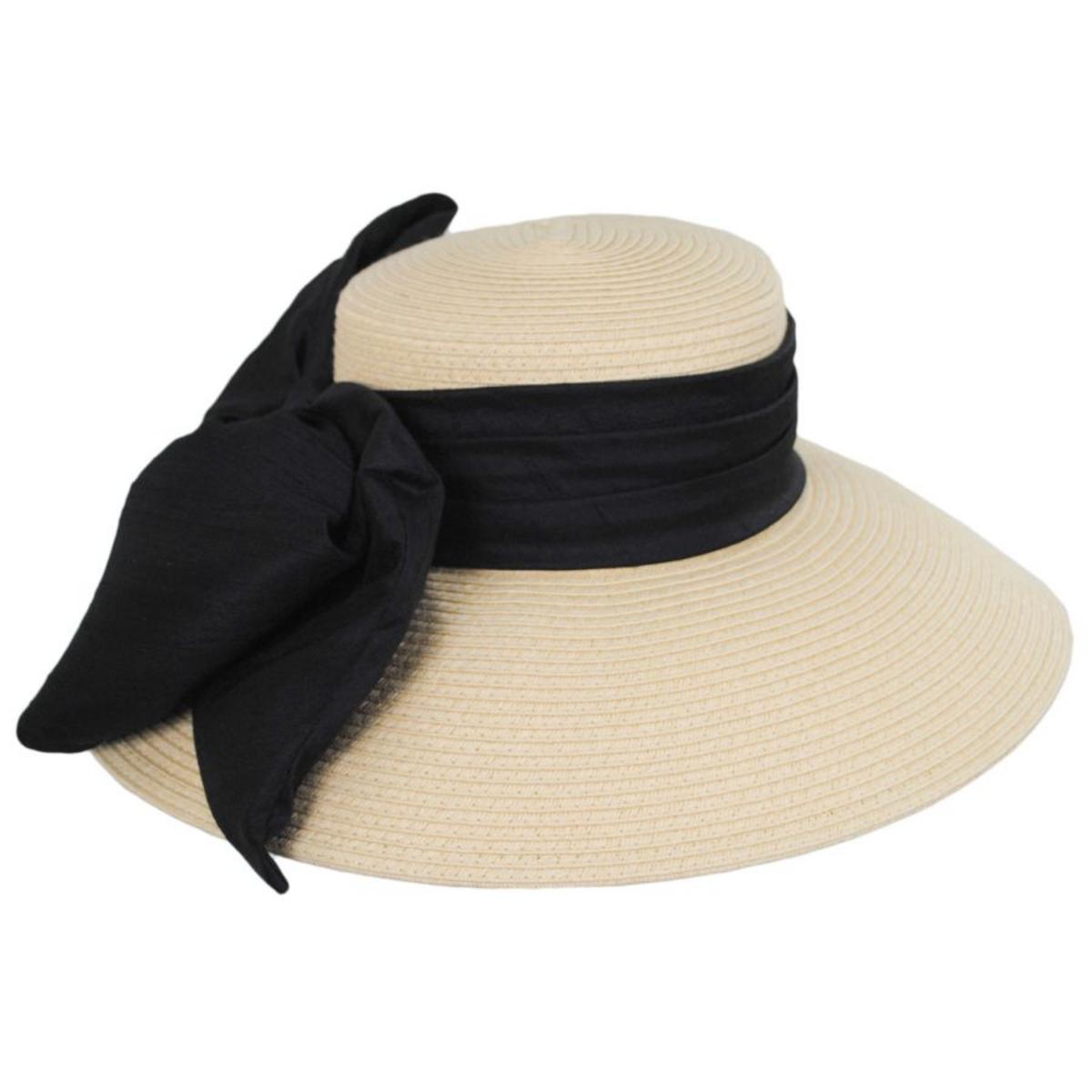 Silk Bow Toyo Straw Lampshade Hat - Made to Order